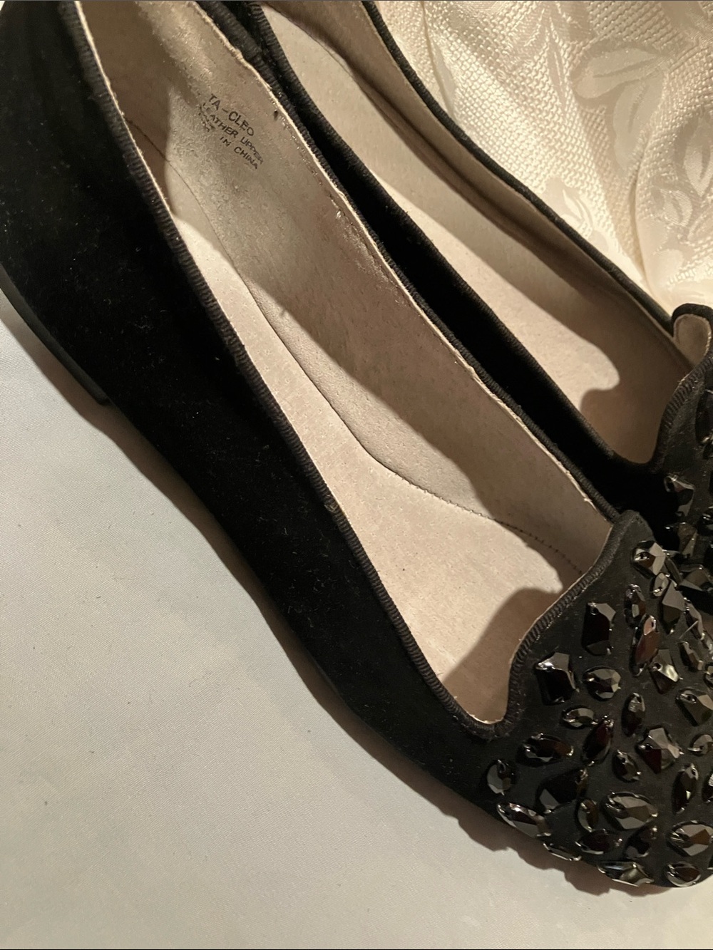 Tahari Black Jeweled Slip-On Loafers - Picture 13 of 14